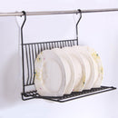 Foldable Kitchen Black Wall Hanging Dish Storage Shelf Organizer Rack Holder NO Drill for Space Saving