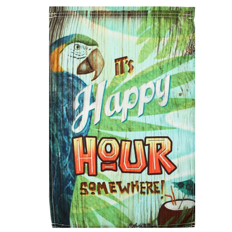 12x18 Inch Spring Parrot Happy Hour Garden Flag Mini Yard Banner Display Home Decorations