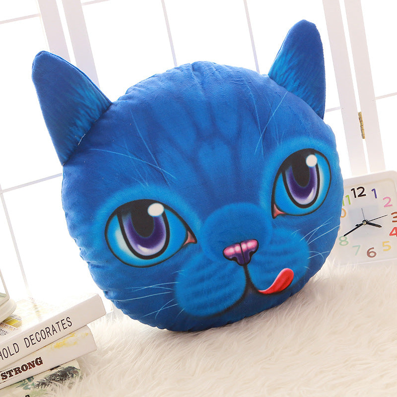 Creative Funny 3D Dog Cat Head Pillow PP Cotton Simulation Animal Cushion Birthay Gift Trick Toys