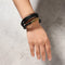 Trendy Multilayer Snake Shape Bracelet Gold Leather Bracelets For Men
