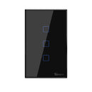 SONOFF T3 EU/US/UK AC 100-240V 1/2/3 Gang TX Series WIFI Wall Switch 433Mhz RF Smart Wall Touch Light Switch For Smart Home Work With Alexa Google Home