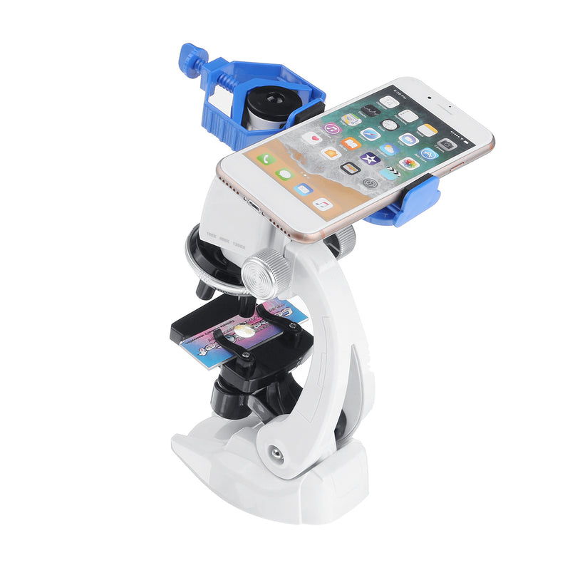 100X 400X 1200X Children Microscope Set W/ Mobile Phone Holder Science Education