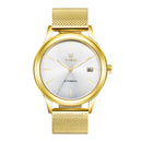 TEVISE 9017 Date Display Automatic Mechanical Watch Full Steel Mesh Stainless Steel Men Watch