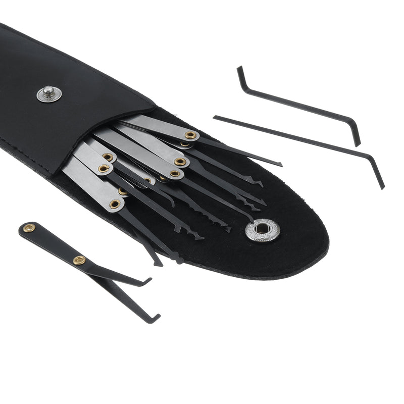 17Pcs Unlocking Lock Picks Tools Set Key Extractor Transparent Practice Padlocks