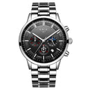 LIGE 9877 Business Style Waterproof Men Wrist Watch Luminous Display Full Steel Quartz Watches
