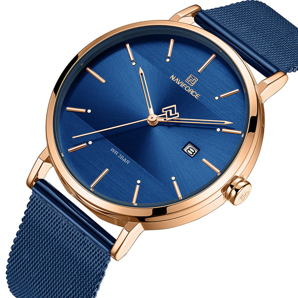 NAVIFORCE 3008 Stainless Steel Band Quartz Watch Casual Style Waterproof Men Watch