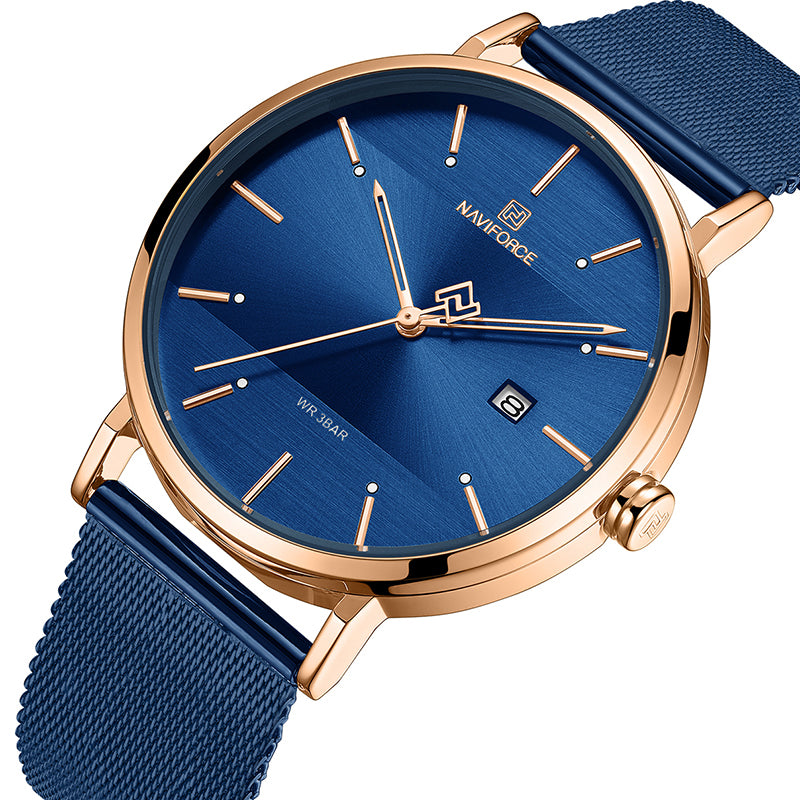 NAVIFORCE 3008 Stainless Steel Band Quartz Watch Casual Style Waterproof Men Watch