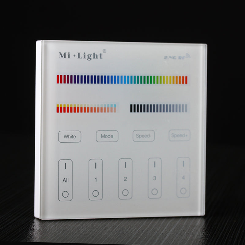 Mi Light T4 4-Zone RGB+CCT Smart Panel RF Controller For LED Strip Light Lamp Bulb AC110/220V