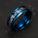 Ethnic Chinese Dragon Pattern Finger Ring Retro Titanium Steel Finger Rings Fashion Jewerly For Men