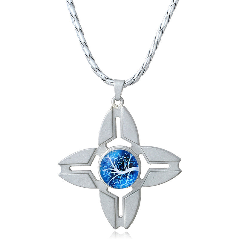 Unisex Fidget Spinner Necklace Four Leaf Crab Craws Pendant Necklace Women Men