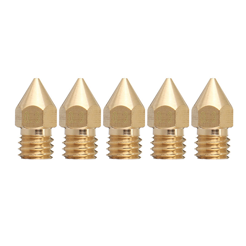 5PCS 1.75mm/0.3mm Copper Thread Extruder Nozzle For 3D Printer