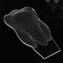 3D Illuminated Illusion Color Changing Touch Switch Tooth LED Desk Night Light Lamp Xmas Gift