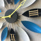 Loskii Antique Industrial Wind Iron Leaves Wall Clock Novel Style American Retro Metal Wall Clock