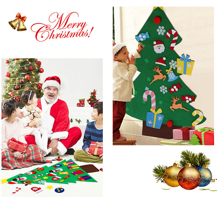 DIY Felt Christmas Tree with Glitter Ornaments Freely Paste Wall Hanging Christmas Trees Christmas Decorations Felt New Year Gift DIY Christmas Tree Kit