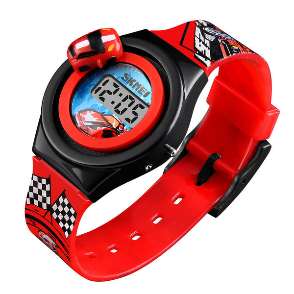 SKMEI 1376 Cartoon Car Children Digital Watch Creative Date Display Fashion Watch