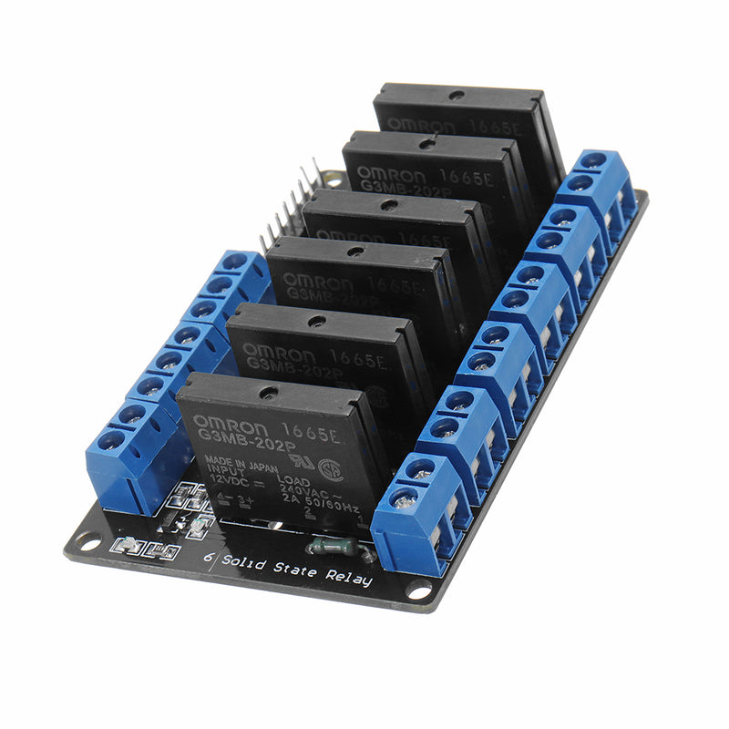 6 Channel DC 12V  Relay Module Solid State High and low Level Trigger 240V2A