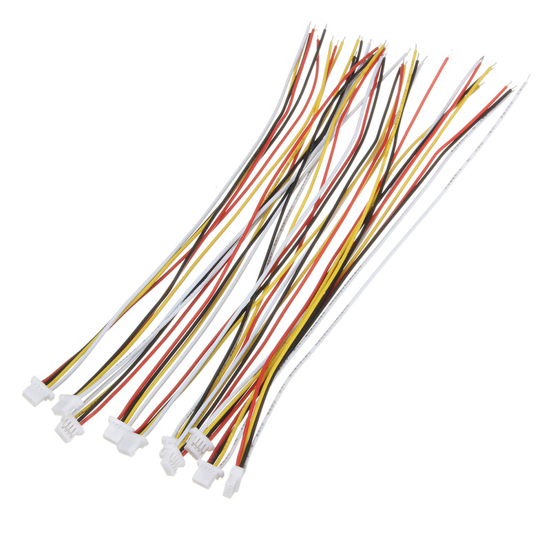 Excellway 20Pcs Mini Micro JST 1.0mm SH 4-Pin Connector Plug With Wires Cables 350mm