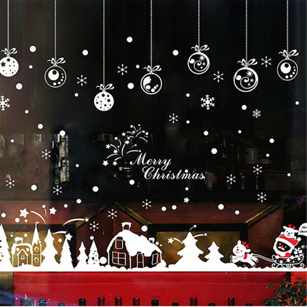 Xmas Christmas Window Sticker Snowflake Reindeer Santa Claus Tree Home Decor New Wall Sticker