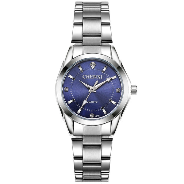 CHENXI 021B Rhinestone Fashionable Women Watches Stainless Steel Strap Quartz Watches