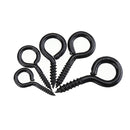 44Pcs Screw Eyes Zinc Plated Self Tapping Thread Eye Bolt Ring Hooks With Expansion Pipe Black