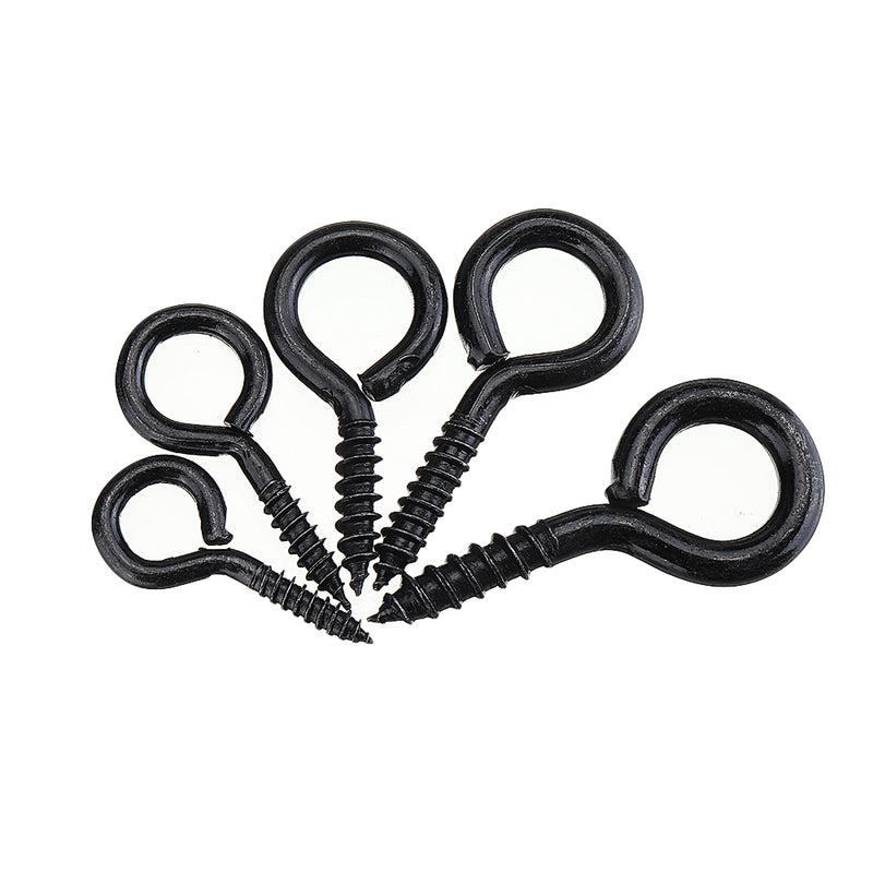 44Pcs Screw Eyes Zinc Plated Self Tapping Thread Eye Bolt Ring Hooks With Expansion Pipe Black