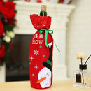 Sequined Bottle Cover Bag Santa Claus Elk Snowman Christmas Table Decorations