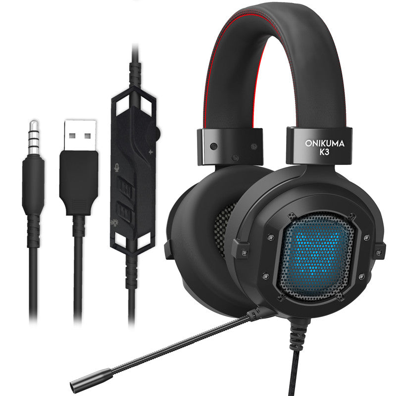 ONIKUMA K3 Gaming Headphone RGB Light Noise-canceling Wired Headset for PS4 PC Computer Mac Laptop