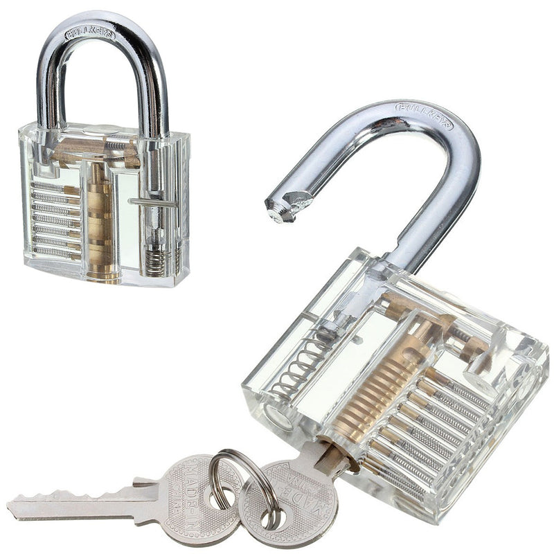 Transparent Cutaway Inside View Of Practice Padlock Lock Locksmith Trainer Skill Pick with Two Keys