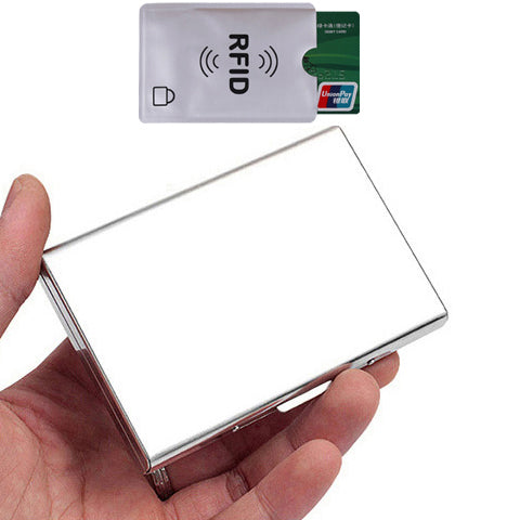 Metal Stainless Steel Black Titanium Business Card Holder Credit Card Cover ID Name Card Holder Case Storage Box