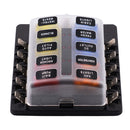 iMars CS-579B3 10 Way Blade Fuse Box Holder with LED Warning Light for Car Marine Trike 12V 24V