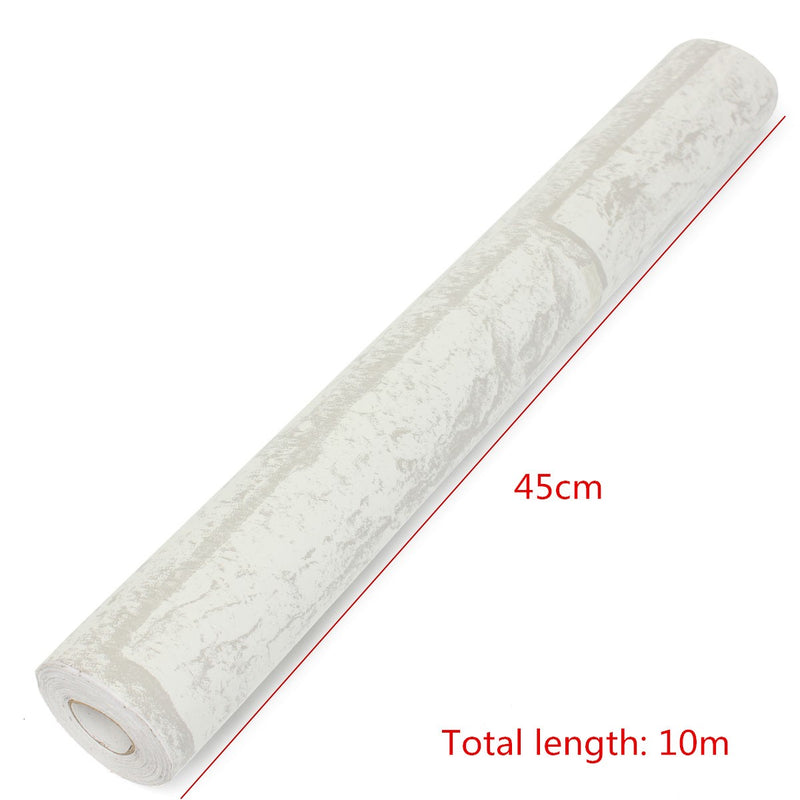 10m White Grey Brick Stone Prepasted Adhesive Contact Paper Wallpaper Roll Wall Art Decor