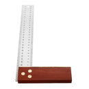Drillpro 90 Degree Angle Ruler 300mm Stainless Steel Metric Marking Gauge Woodworking Square Wooden Base