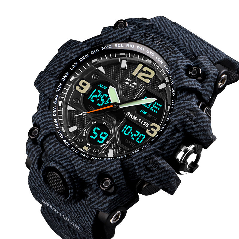 SKMEI 1155B Military Camouflage Waterproof Multi-function Outdoor Dual Digital Watch Men Watch