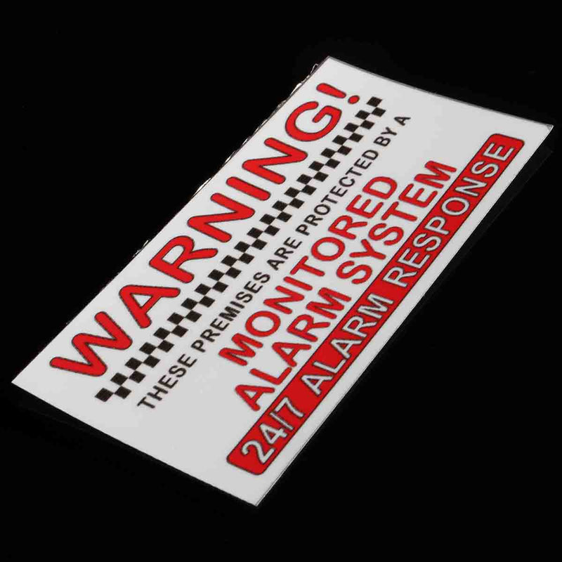 5Pcs Alarm System Monitored Warning Security External Sign Stickers PVC Waterproof