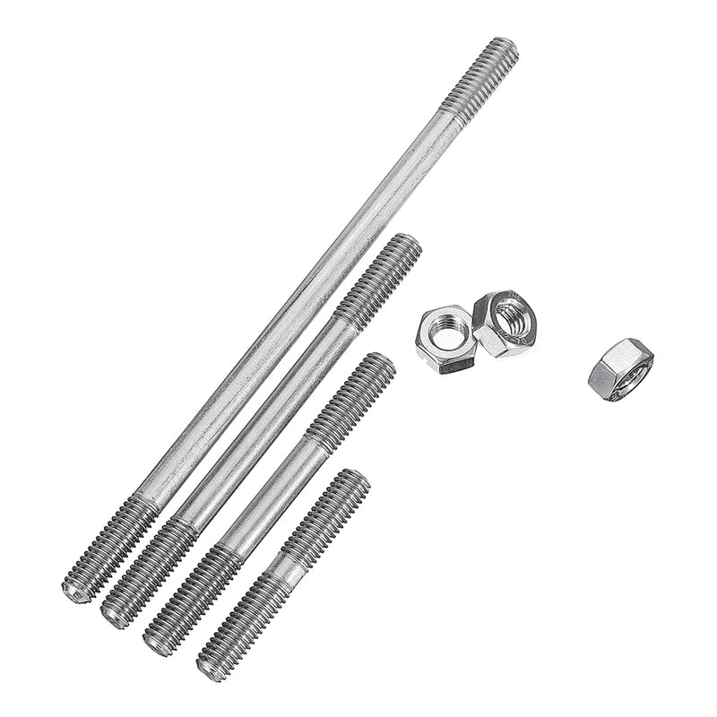 80Pcs M6 304 Stainless Steel Stud Bolt Set Threaded Stud Double Head Screw Rod with Nut Assortment Kit