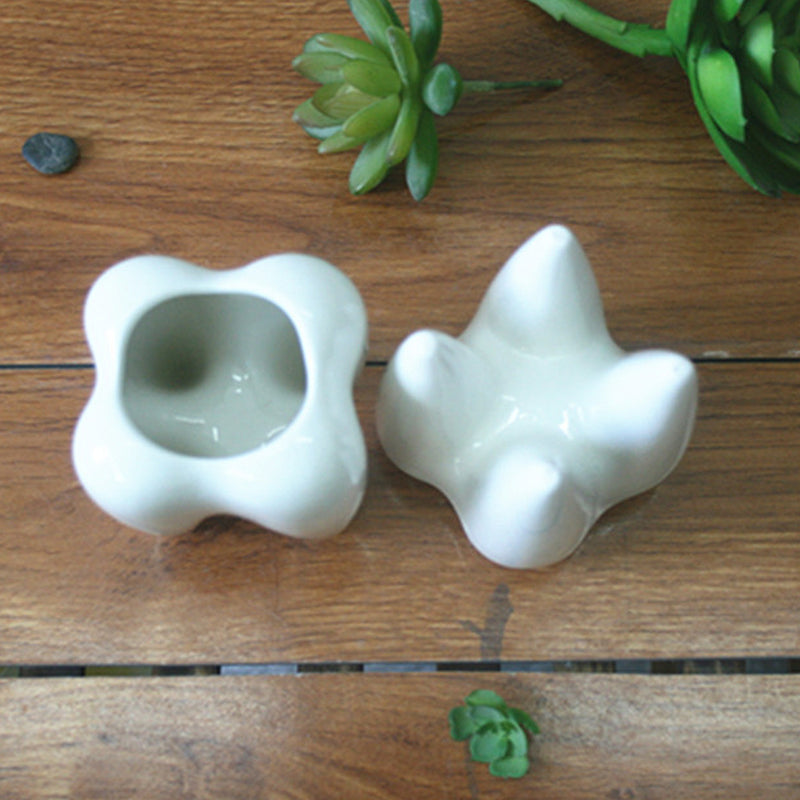 7x10cm Tooth Shape Flower Pot Succulent Plant Storage Ceramic Gardening Potted Creative Home Decor