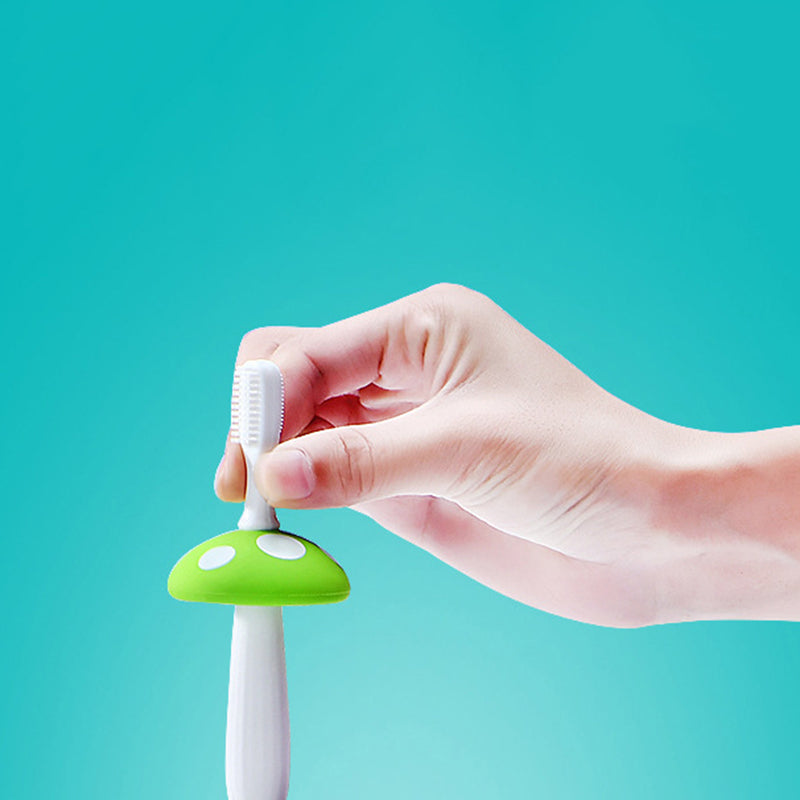 Cute Kids Baby Mushroom Shape Infant Soft Silicone Finger Toothbrush Teeth Massager Brush