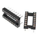 50pcs 16 Pins 2.54mm DIP Straight Plug Double Row Circular Hole IC Socket Connector Adapter