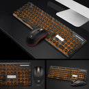 N528 104 Keys Colorful Backlit Mute Rechargeable Wireless Gaming Keyboard and  2.4G Wireless Mouse Combo with Mouse Pads