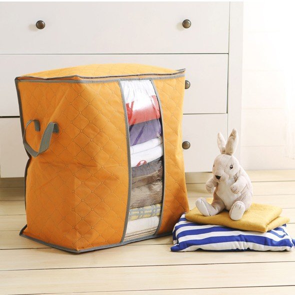 High Capacity Clothes Quilts Storage Bags Folding Organizer Bags Bamboo Portable Storage Container