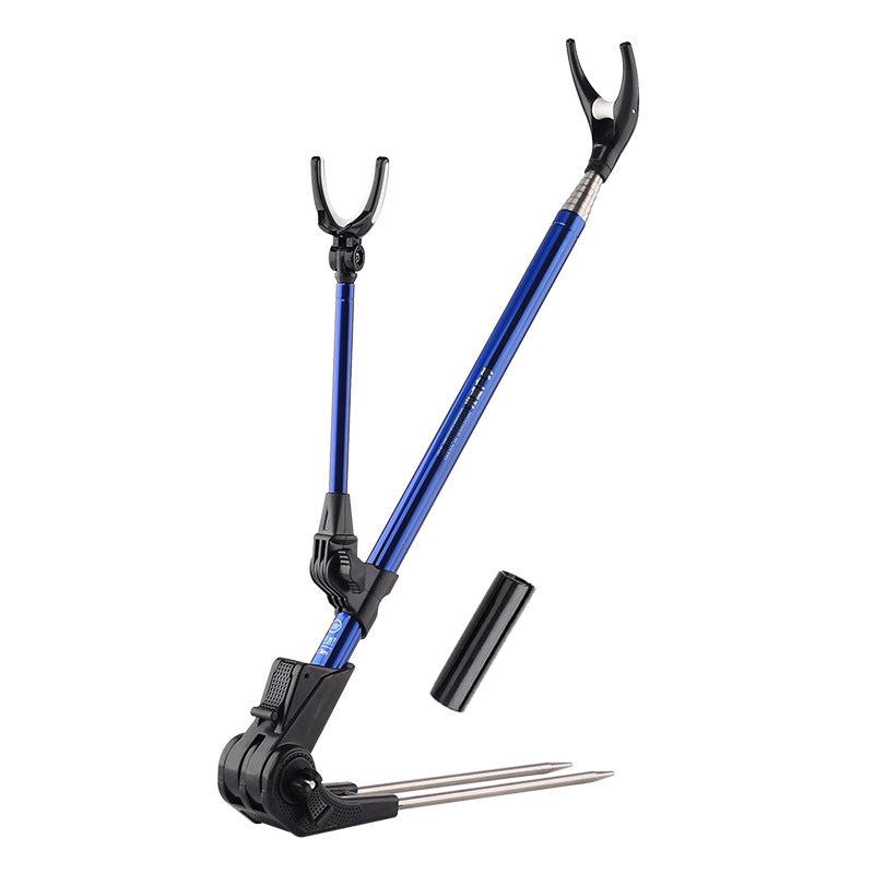 GW 1.9m/2.1m/2.3m Stainless Steel+Rubber+Silica Gel Fishing Bracket Outdoor Portable Retractable Fishing Holder Fishing Chair Accessories -Blue