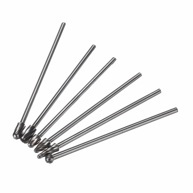 6pcs Rotary Cut Burr 6mm Shank 150mm Long Reach Carbide Burs Rotary File