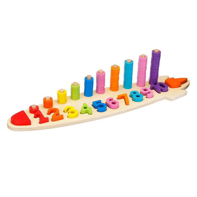 Wooden Digital Shape Paired Cognitive Board Kids Baby Early Learning Education Development Toys