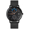 SKMEI 9182 Business Style Circular Mirror Mesh Steel Strap Week Date Display Men Watch Quartz Watch