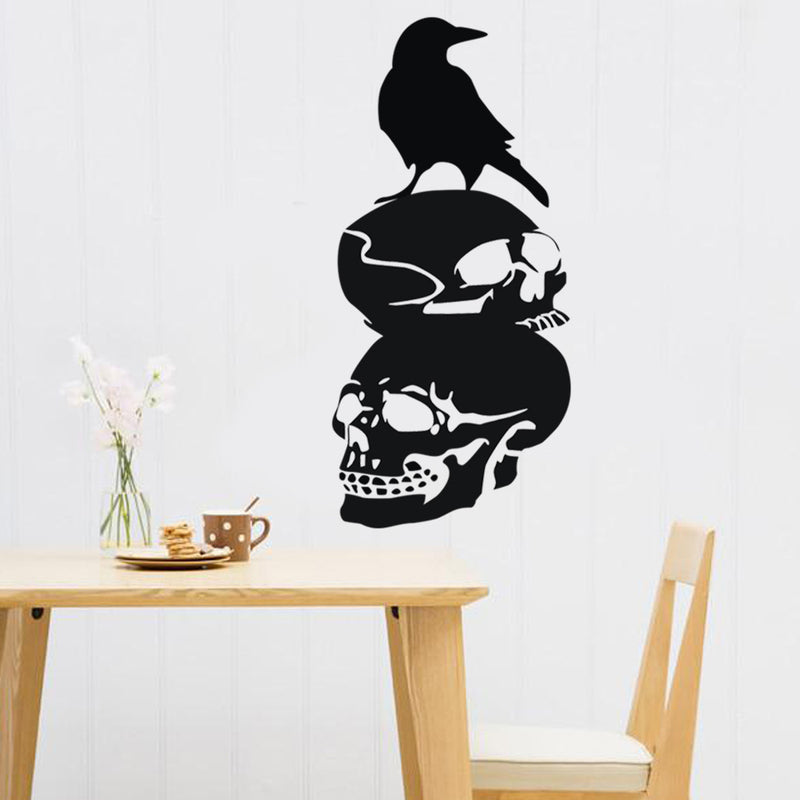 Halloween Skull Crow DIY Wall Sticker Removable PVC Wallpapers Vinyl Art Decal Waterproof Stickers