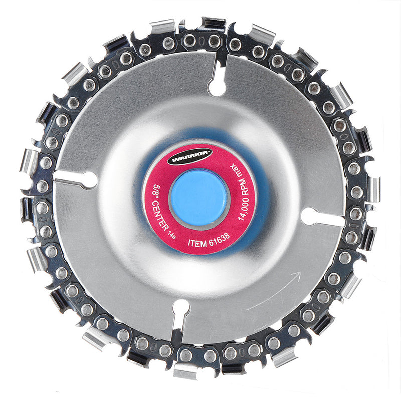 4 Inch Grinder Chain Disc with 2pcs Chain 5/8 Inch Arbor 22 Tooth Wood Carving Disc for 100/115 Angle Grinder