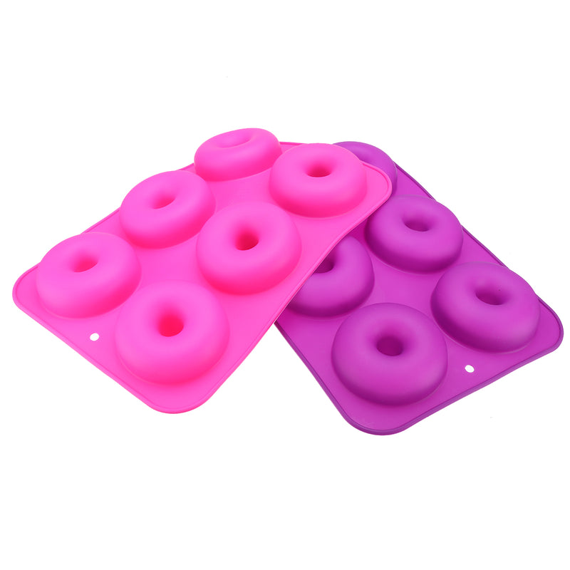 2pcs Donut Bagel Silicone Mold Cake Cookie Cheesecake Baking Non-Stick Mould