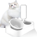 In 1 Cat Ears Shaped Cat Bowl and Bottle Pet Drinking Dispenser Feeder Fountain