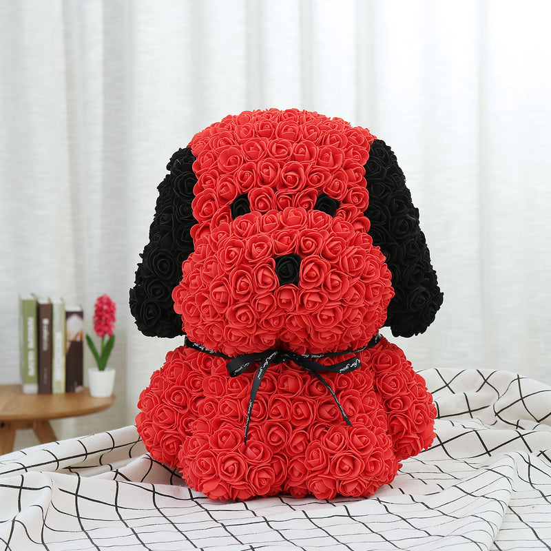 Artificial Rose Flower Dog Holiday DIY Birthday Gift 38cm Beautiful For Wedding Decorations