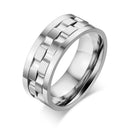 Trendy Golden Gear Ring Rotatable Silver Color Stainless Steel Rings for Men